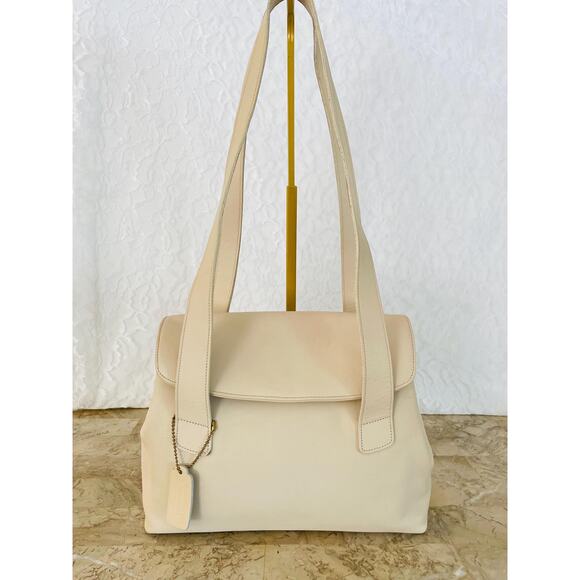 Vtg COACH Riverside Bone leather long shoulder bag - Picture 1 of 9